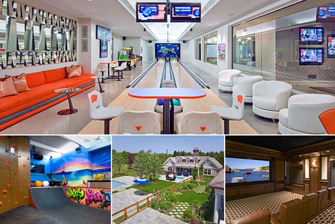 Biệt thự có sân bowling Địa chỉ: Biệt thự Sandcastle House, Bridgehampton, New York Mức giá: 43,5 triệu USD Số phòng ngủ: 10 Số phòng tắm: không rõ Tổng diện tích: 2.880 m2 Nhiều tỷ phú, triệu phú cho xây sân chơi bowling trong dinh cơ của mình. Tuy nhiên, ít có biệt thự nào có sân chơi bowling lại đẹp và hiện đại như Sandcastle House. Biệt thự này nằm trên diện tích đất 4,6 hecta, có một bể bơi nước nóng lát đá granite với hệ thống âm thanh stereo dưới nước, và một phòng chính dành cho chủ nhân rộng tới 240 m2. Ở tầng 1 của biệt thự 3 tầng này là phòng Air Lounge, với một sân chơi bowling 2 đường ném bóng, một quầy bar, khu vực leo núi giả, và cả một spa. Được biết, cặp nghệ sỹ nổi tiếng Beyonce và Jay-Z đã từng chi 400.000 USD để thuê biệt thự này vào tháng 8 năm ngoái.